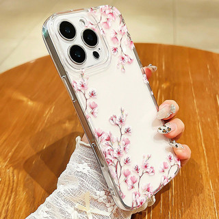 Hoa Đào Hồng Thích Hợp Cho Apple 17promax Ốp Điện Thoại iPhone17 / 16 / 15 Trong Suốt 14 Sáng Tạo 13pro206.3.9