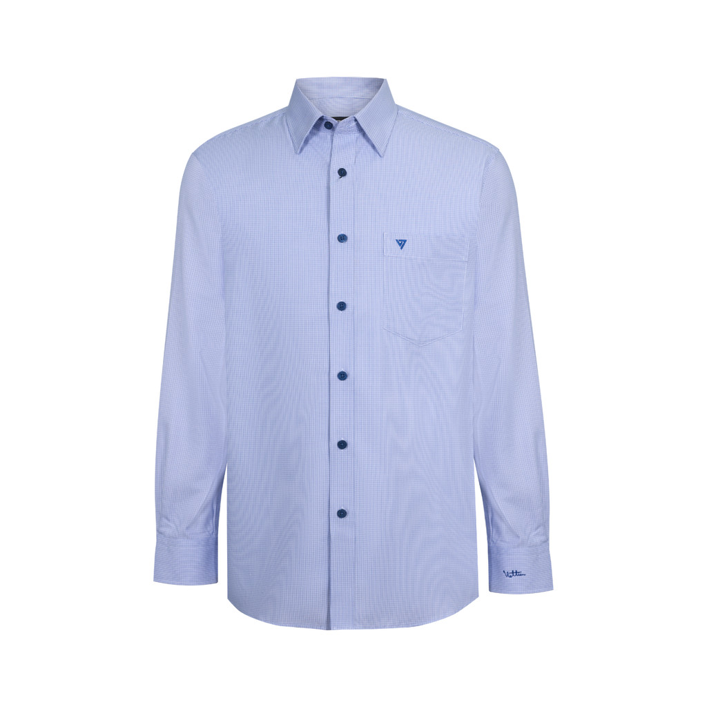 Áo sơ mi dài tay vạt tròn VIETTIEN vải Hoa hồng form REGULAR VT00000718