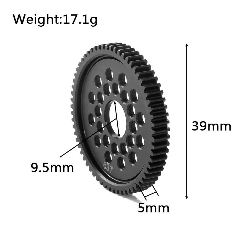 Kim Loại 63T 64T 66T 68T 71T 54500 Spur Gear và Gear Mount Bộ Bánh Răng Tốc Độ Cao Cho Tamiya TT-02 TT02 1 / 10 RC Xe Nâng Cấp Phần