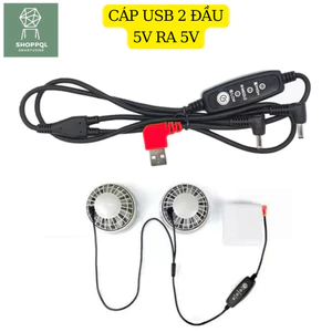 Dây kết nối quạt áo điều hòa hãng GIFV cổng usb ra điện 7V có điều khiển tốc độ.