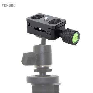 Yohooo Camera Yohooo 30MM Kẹp có thể điều chỉnh + Tấm QR - Hợp kim nhôm Mini phát hành nhanh với vít 1/4 inch & mức bong bóng cho đầu bóng chân máy tiêu chuẩn Thụy Sĩ Arca