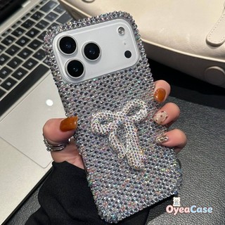 Ốp Nơ 3D Kim Cương Giả Sang Trọng Cho OPPO A98 A97 A96 A95 A94 A93 2020 A93S A92 A80 A79 A78 A77S A77 A76 A74 Vỏ Mềm Lấp Lánh Đơn Giản Handmade