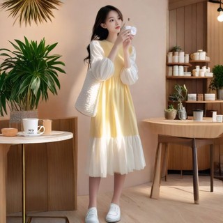 Váy nữ xu hướng hot mùa xuân 2026, màu vàng cao cấp, siêu thời trang, thanh lịch và sang trọng