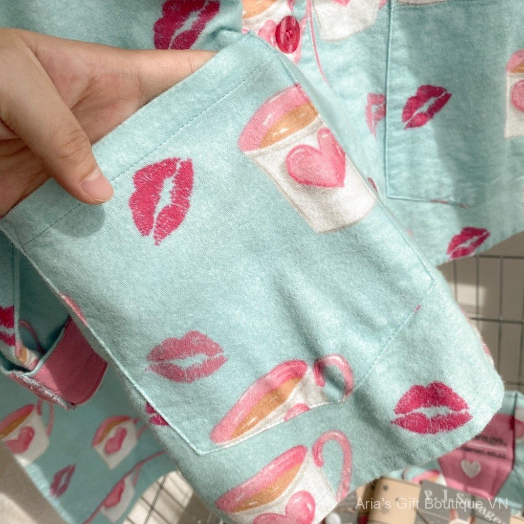 Bộ Đồ Ngủ Thu Đông từ Cotton Nguyên Chất, Phù Hợp Làm Loungewear Thoáng Mát