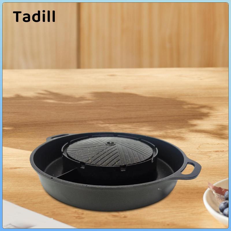 Chảo Nướng Tròn Chống Dính 2 Trong 1 Lẩu Nướng Lưới Bề Mặt Nhôm Thiết Bị Nấu Ăn Di Động Thích Hợp Cho Ăn Ngoài Trời Nhà Bếp