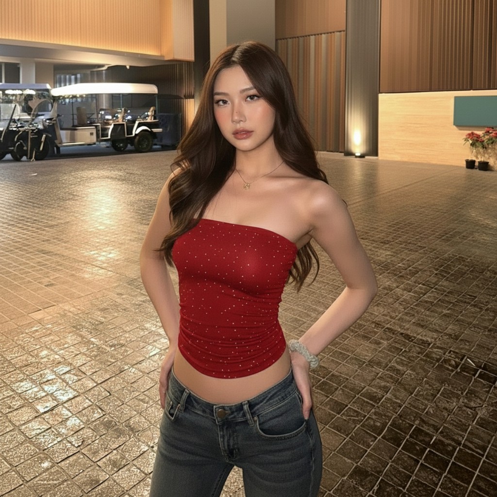 Áo Ống Nữ Thun Kim Tuyến  Dáng Ôm Kiểu Lấp Lánh A51368