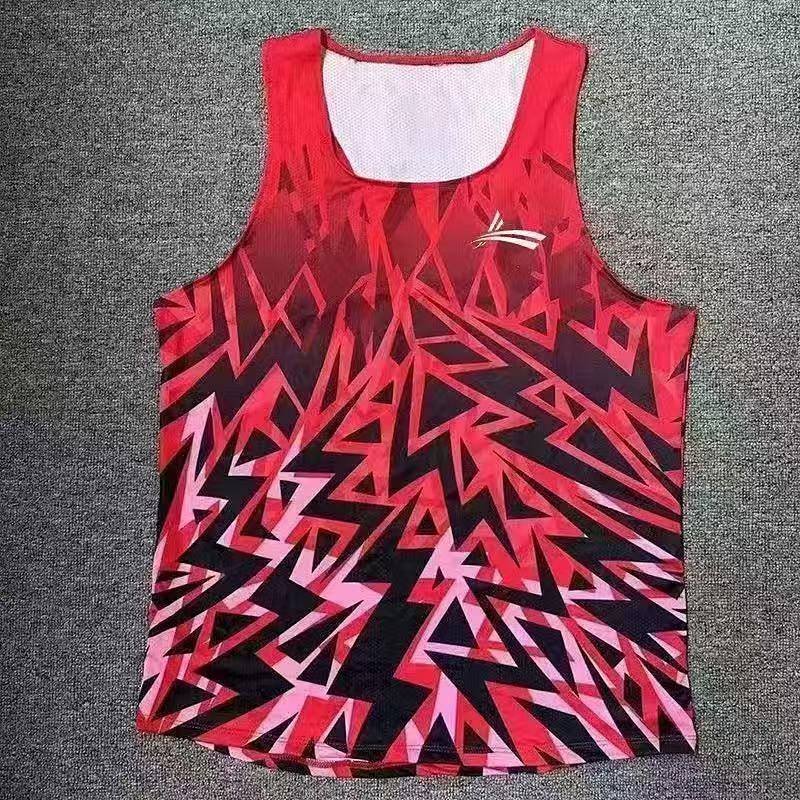[Special Offer] Track and Field Sports Marathon Running Racing Suit Men's and Women's Quick-Drying Breathable Vest 6LLM
