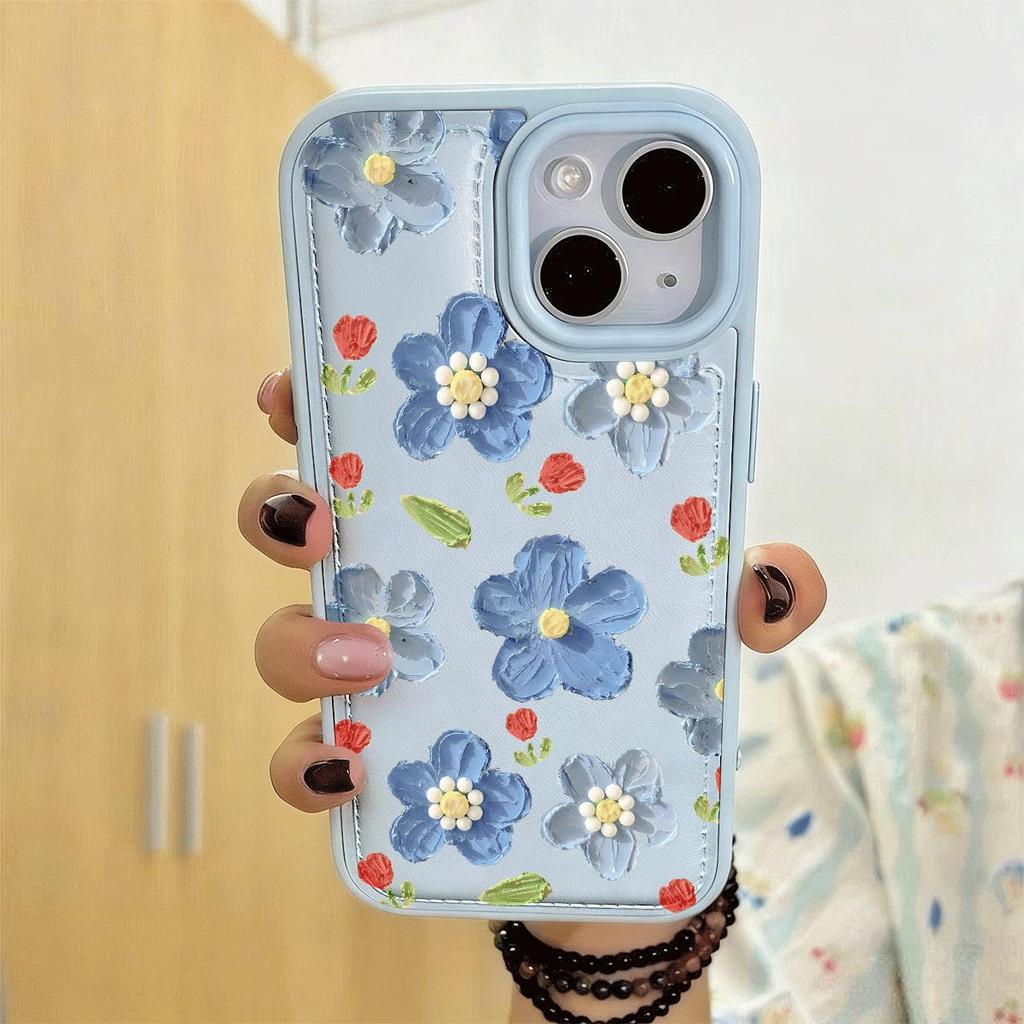 Trái mọng nhỏ màu xanh lam phù hợp với vỏ điện thoại iPhone17Air,cảm giác da14/11Pro