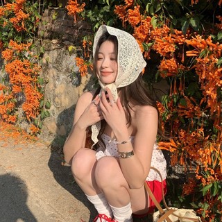 Hululu / Ngọt Rỗng Tam Giác Khăn Buộc Tóc Nữ Phong Cách Hàn Quốc ins Phong Cách Mới Mỏng Phong Cách Khăn Trùm Đầu Khăn Lụa