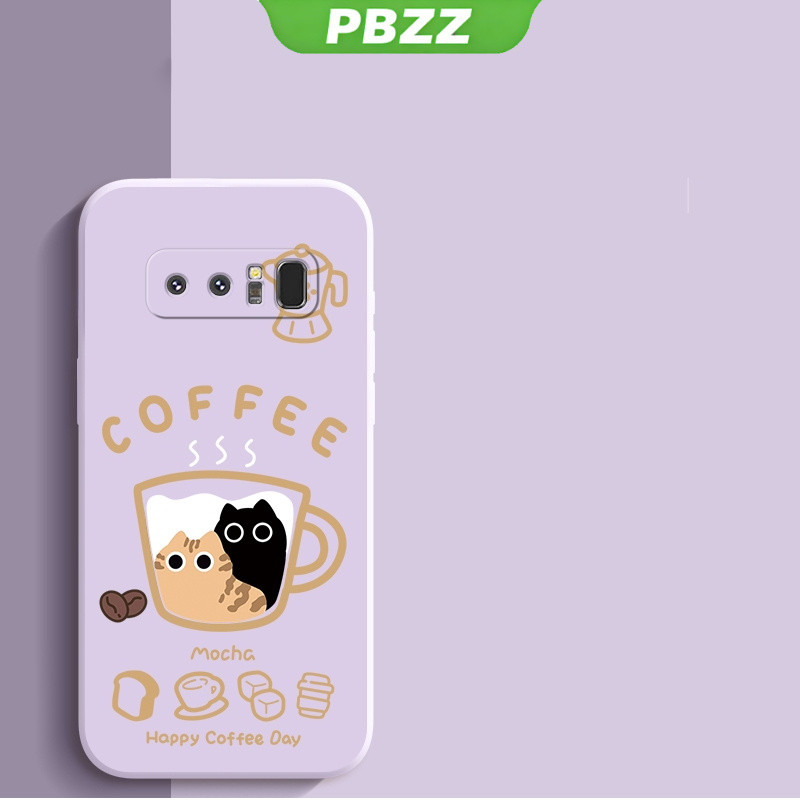 FOR ốp lưng Ốp điện thoại cho SAMSUNG note 8, vỏ mềm, silicone lỏng, bảo vệ chống sốc, thiết kế mới, thẩm mỹ, hình mèo hoạt hình với dây đeo cho bé gái YTSTHM01