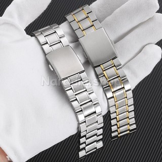 Dây đeo đồng hồ 3 hạt bằng thép không gỉ 12-24mm cho doanh nghiệp Dây đeo đồng hồ bền bỉ Báo chí đôi Khóa gấp phẳng Đồng hồ cổ tay để thay thế