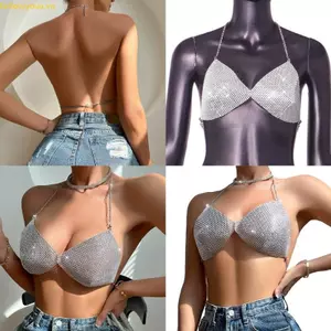 Fol Áo Vest Ngắn Phối Camisole Sequin Đơn Sắc, Phù Hợp Dạo Phố Mùa Hè