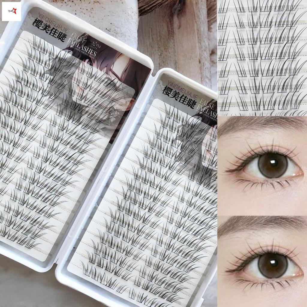 Lông mi giả phong cách hươu tự nhiên Black C Curl 9-12mm Bấm vào mi riêng lẻ Sợi tổng hợp thoải mái