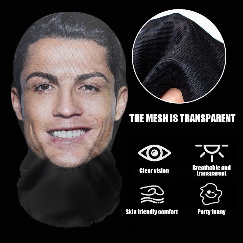 Mũ trùm đầu hình nhân vật nổi tiếng messi, ronaldo mặt nạ Cosplay MALAN