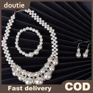 Doutie Bộ Trang Sức CướiVintage Kim Cương Và Ngọc Trai Giả, Phù Hợp Cho Tiệc Cưới và Làm Quà Tặng