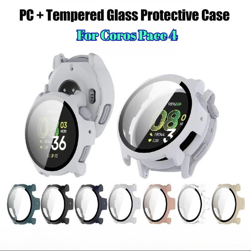 Vỏ bảo vệ chống sốc PC cho Coros Pace4 Kính cường lực + Vỏ PC cho Coros Pace 4 Đồng hồ thông minh Bảo vệ cứng Vỏ da