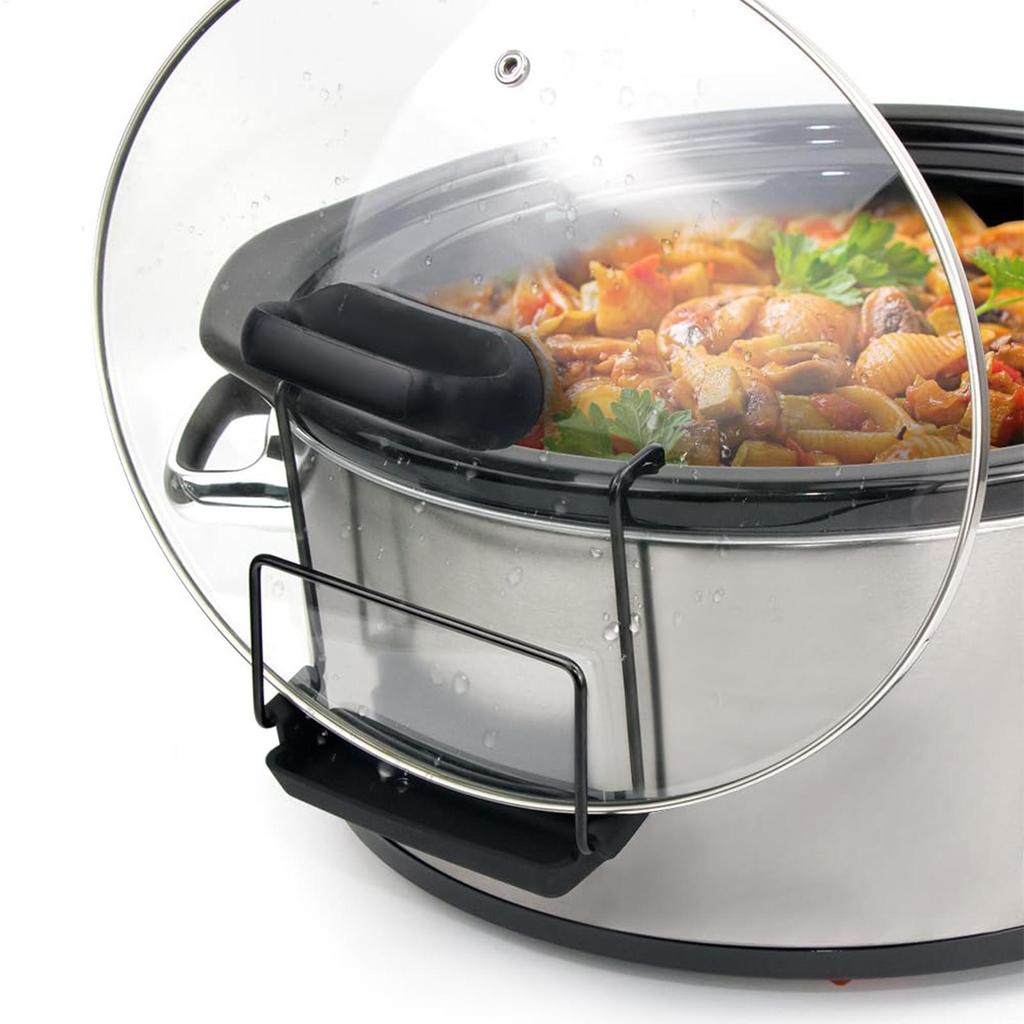 Giá đỡ nắp nồi chậm Giá đỡ ổn định Chảo sắp xếp Nồi chậm Nắp nồi cho gia đình Bếp lò nướng shopidaevn