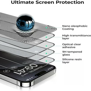 Matte Oleophobic Lớp phủ không bụi Lắp đặt Bảo vệ màn hình cho iPhone 13 11 12 14 17 Pro Max 15 16 Plus XR X Kính mờ