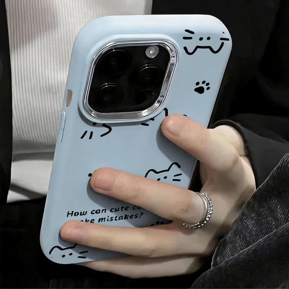 Tậ hợp hình hoạt hìnhKhung kim loại phồng phù hợp với vỏ điện thoại 17/16 Pro/15/14 13