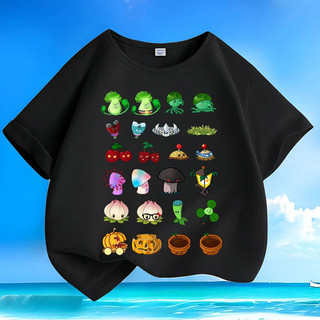 Áo thun cổ tròn in hình bộ sưu tập cây cối Plants vs. Zombies dành cho bé trai, kiểu dáng thoải mái và giản dị.