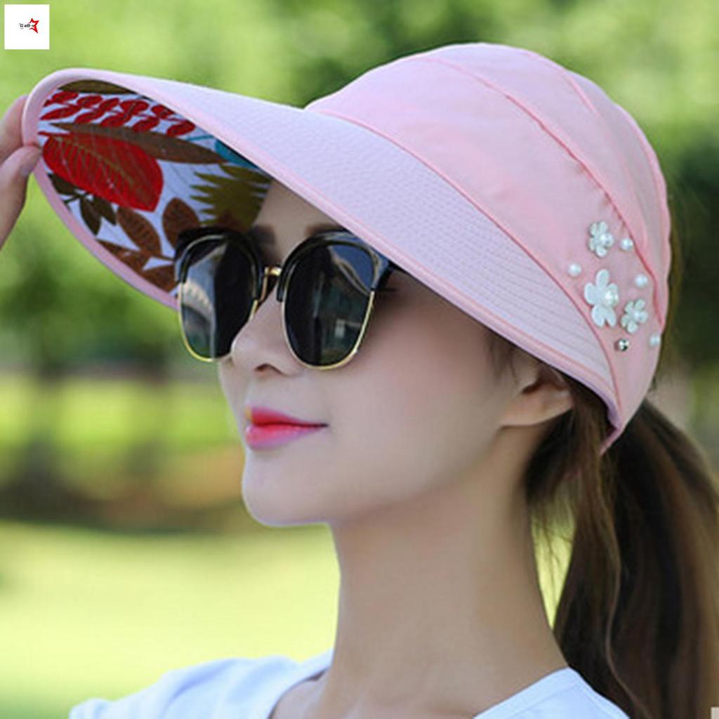 Mũ Chống Nắng Vành Rộng Cho Nữ, Gấp Gọn, Phù Hợp Đi Biển Mùa Hè