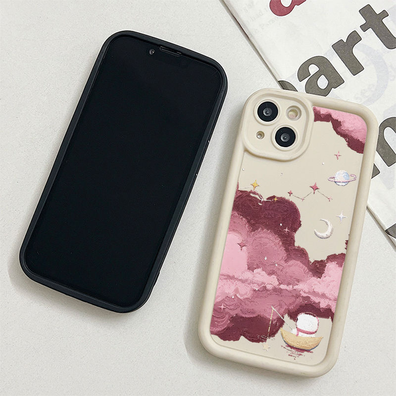 Ốp Lưng Cho Redmi Note 14 13 12 11 10 8 14C 13C 12C 11A 10A 10C 9C A3 A2 A1 C75 C65 C55 C31 M6 11T 13T 14T 15T Pro Thiết Kế Mắt Thiên Thần Chống Rơi Họa Tiết Đám Mây Hồng JGS437