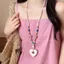 Vòng cổ đá núi lửa trái tim đầy màu sắc