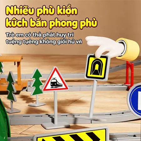 Đồ chơi tàu hỏa điện có đường ray cho trẻ em – Tàu cao tốc, đồ chơi giáo dục thông minh