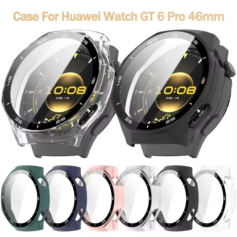 Ốp Bảo Vệ Có Màn Hình Kính Cường Lực Bảo Vệ 2 Trong 1 Cho Huawei Watch GT 6 Pro Ốp Lưng Cho Huawei Watch GT6Pro 46MM Vỏ Đồng Hồ Phụ Kiện