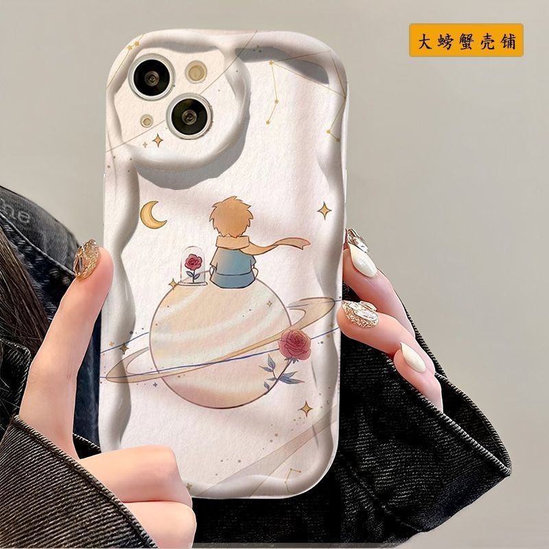 Ốp điện thoại họa tiết kem hoa hồng lãng mạn The Little Prince iPhone / edfq