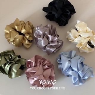 Kẹp Tóc Satin Vàng Nhãn Phong Cách Hàn Quốc, Hoa Chuối Ba Chiều, Thích Hợp Thời Trang Cao Cấp