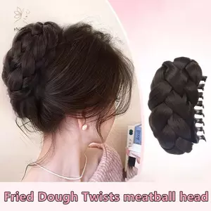 HNKMP Kẹp Tóc Giả Thanh Lịch, Chiên Bột Xoăn Bóng & Lông Tơ, Phù Hợp Hoa Bud và Bun