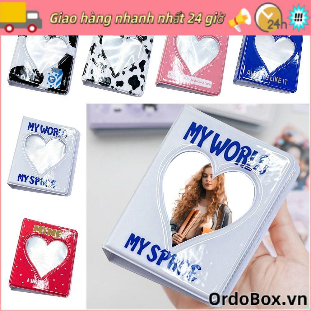 Album Ảnh ORDOBOX, 64 Túi Đựng Photocard Rỗng, Mini Trái Tim Tình Yêu PVC Giá Đỡ Ảnh Nam