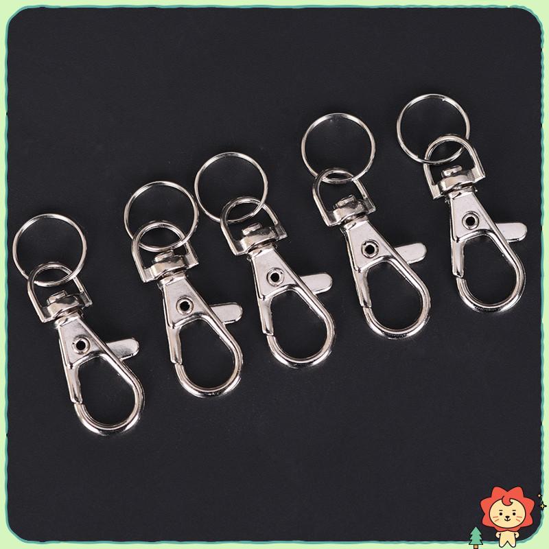 [Jielus] 10PC Bạc Xoay Kích Hoạt Kẹp Chụp Tôm Hùm Khóa Móc Túi Móc Chìa Khóa Móc Quà Tặng
