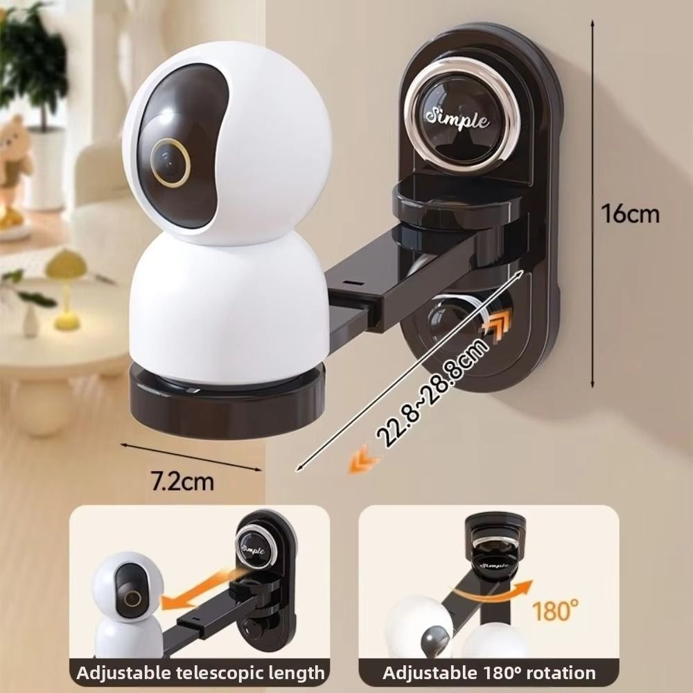 Cốc hút có thể điều chỉnh Giá đỡ máy ảnh Xoay có thể thu vào Giám sát an ninh Giá đỡ máy ảnh Giá đỡ máy ảnh Giá đỡ treo tường Dính Kệ nhỏ cho máy ảnh an ninh
