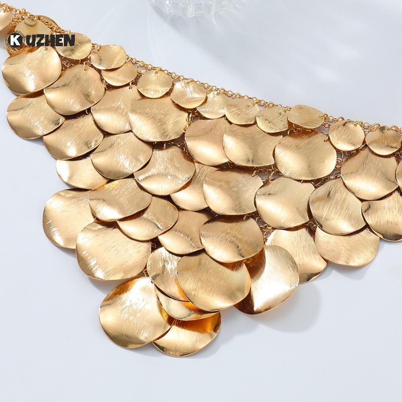 Vòng cổ kim loại bohemian với thiết kế thác nước phóng đại - Phụ kiện thời trang cho nữ HOT