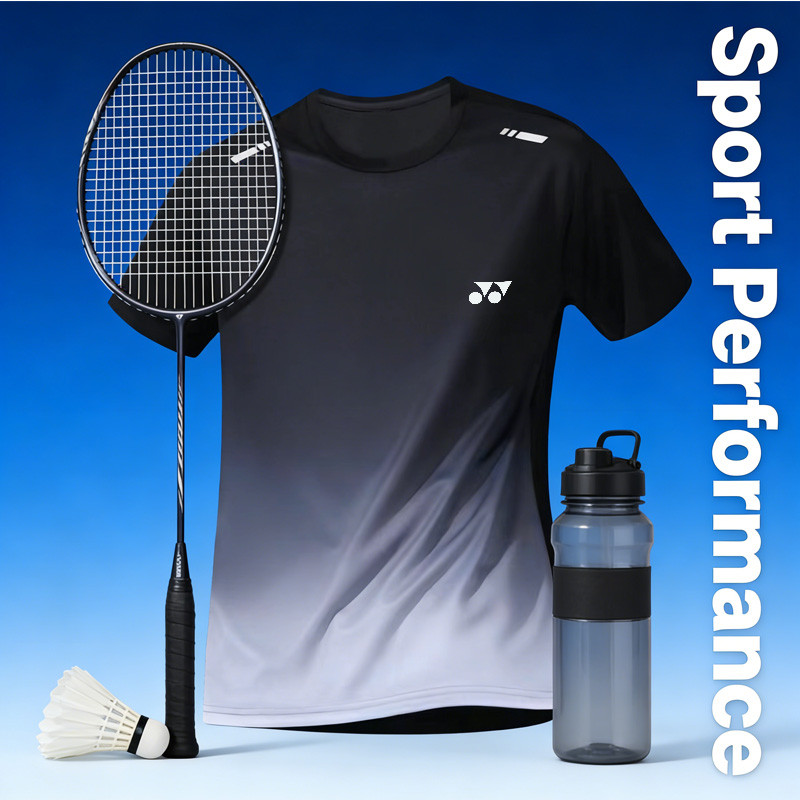 Áo thun thể thao ngắn tay YONEX, thoáng khí, khô nhanh, phù hợp cho các hoạt động thể thao như cầu lông, chạy bộ và tập thể dục.