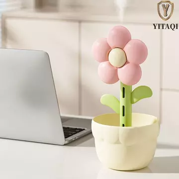 Máy tạo độ ẩm không khí hoa YITAQI, Máy phun sương mát để bàn dễ thương sáng tạo, Máy phun sương Mini ánh sáng khí quyển Máy lọc không khí phun sương mát mẻ văn phòng