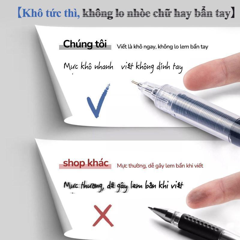 Bút gel dành cho học sinh giỏi - Combo 30 bút bi gel xanh đồ dùng học tập đẹp, ngòi 0.5mm viết êm tay, giá trị cao