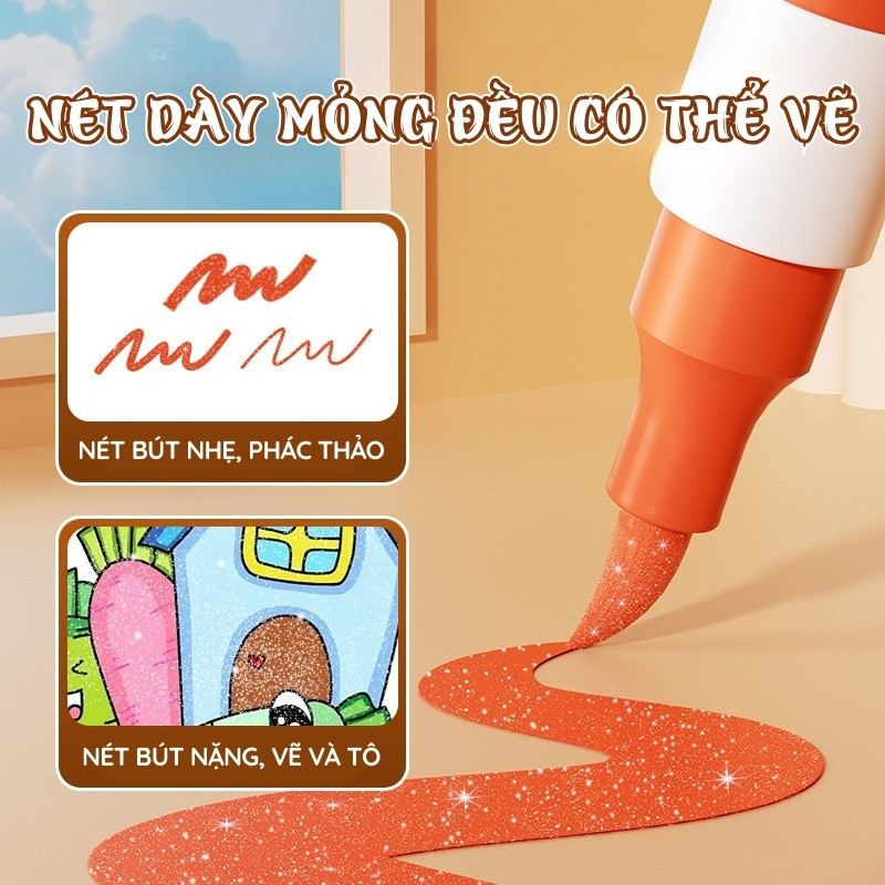 Màu Acrylic Marker 24/36/48 màu với ngòi brush đặc biệt, màu sắc tươi sáng bền đẹp cho các tác phẩm vẽ tranh độc đáo