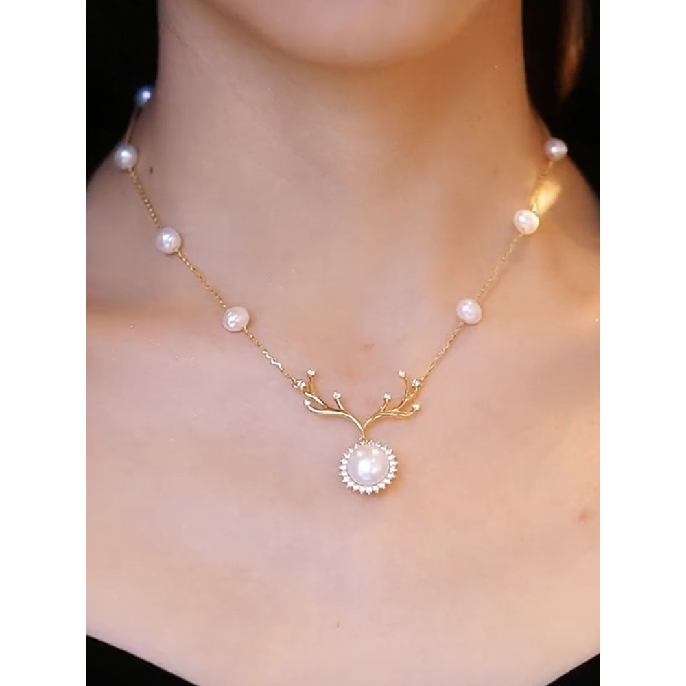 Vòng cổ hươu ngọc trai dễ thương dành cho nữ
