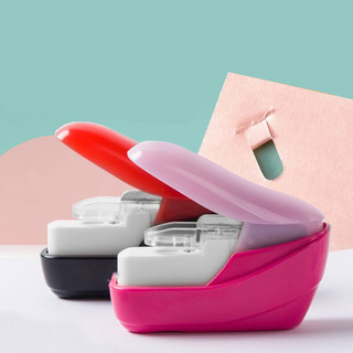 Máy bấm kim bấm kim Mini Thiết bị đóng sách nhỏ gọn và nhẹ cho văn phòng tại nhà An toàn cho trẻ em