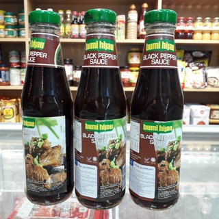 Sốt Tiêu Đen Hiệu Bumi Hijua Black Pepper Sauce Chai 340g, Thơm Ngon Cho Món Ăn Hấp Dẫn