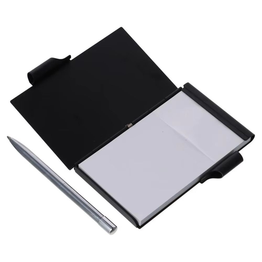 FUHUIOT Nhôm Notepad, Di Động Có Miếng Ghi Nhớ Máy Tính Xách Tay Bỏ Túi Kim Loại, Notepad Du Lịch Có Bút Giấy Bền Có Thể Đổ Lại Văn Phòng Memo Pad Đồ Dùng Kinh Doanh