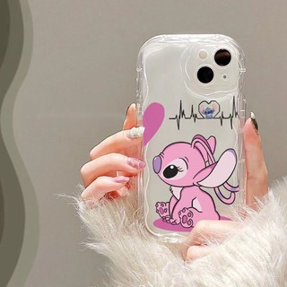 Stitch Angel Cặp Đôi Love Wave Dành Cho infinix Hot 50i 60i Hot 60 50 Pro + Smart 8 9 Smart 10 Vỏ Sóng 3D Bìa Mềm
