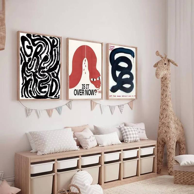 Cổ Điển Trừu Tượng Nhật Bản Retro Cá Koi Thư Pháp Tranh Canvas Nghệ Thuật Phương Đông Trang Trí Tường Nghệ Thuật Nhà Trang Trí Tường Canvas Poster