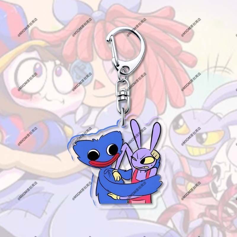 Pomni Ragatha Jax Anime KeyChain Digital Circus Men Key Chain for Women Cartoon Creative Figure Acrylic