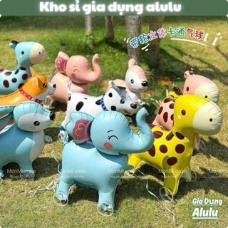 Bóng Bay Hình Thú Dễ Thương Kèm Bánh Xe Cho Bé, Bóng Bay Dắt Đi Chơi Ngoài Trời | Kho sỉ gia dụng alulu