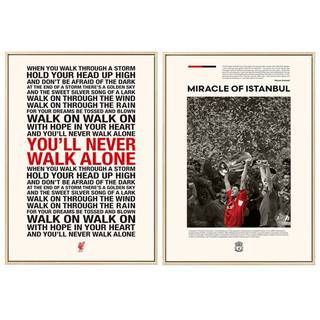 Bạn sẽ không bao giờ đi một mình Premier League Liverpool Câu lạc bộ bóng đá Poster Tranh vải trang trí