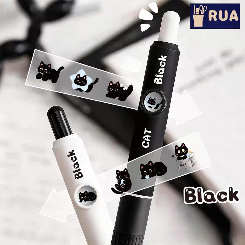RUA 4 Bút Gel Họa Tiết 0.5 Mm Qui-Dry Ink-Smooth Viết Bút Có Thể Thu Vào Trường Văn Phòng Phẩm Quà Tặng Sinh Nhật Mới
